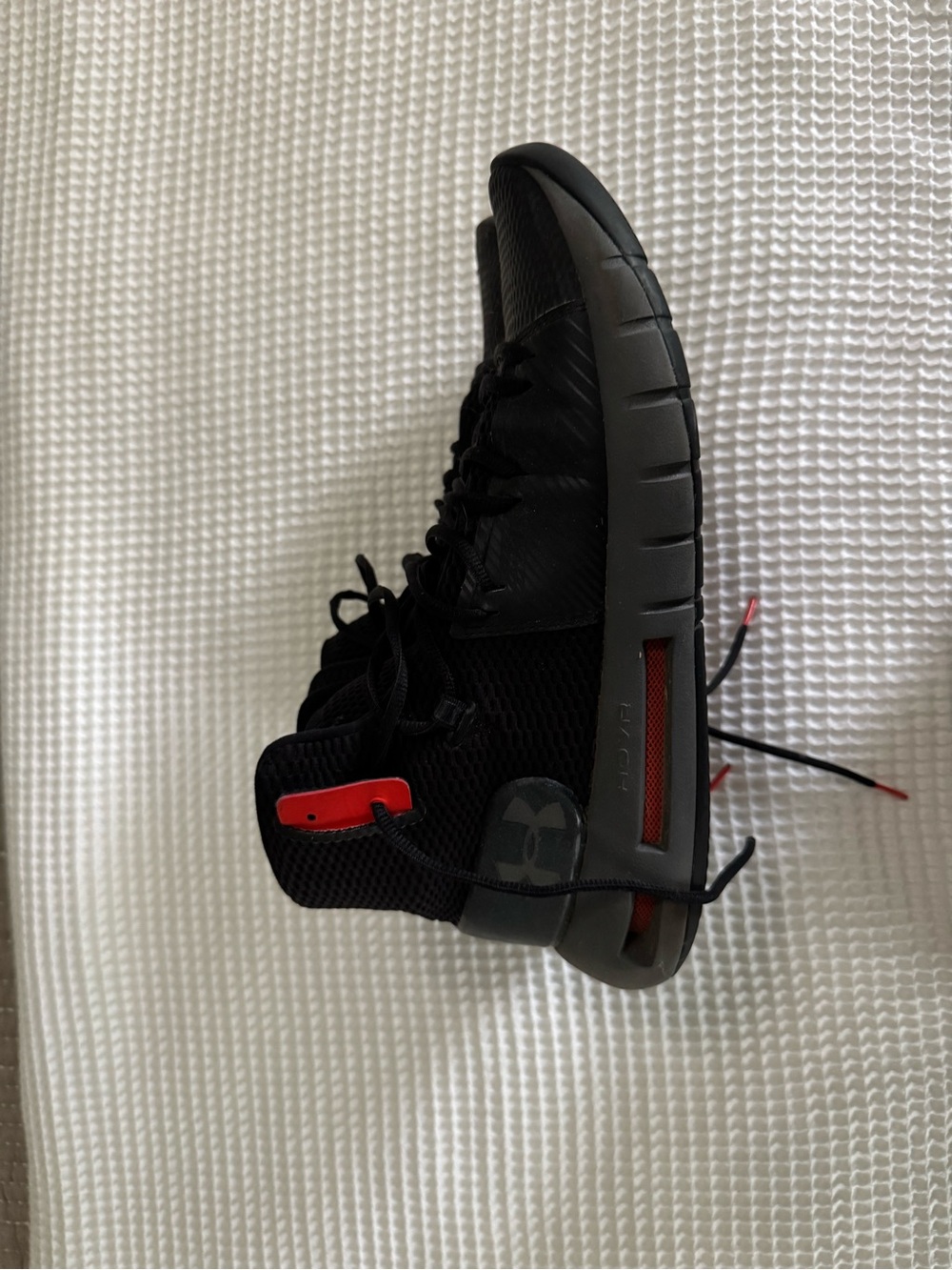 Under Armour Men's Black Athletic Sneakers with Red Accents